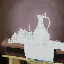 أنت خير من يعطي و خير من يأخذ من أحد جلسات المبدعات لم تنتهي الرسم التصويري طبيعة صامتة drawing coloring art charcoal painter pencil رسم تشكيلي