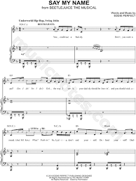 Say my name beetlejuice ukulele tablature by themes, chords in song are f,dm,bb,a,f/g,f/a,db,eb,db/bb,db/c,ab/db,c,b,ab,bb7,ebm,bbm,bm,cm,dbm,em,fm,gbm,eb/db,eb/c,eb/b,eb/bb,eb/ab,eb/g,gm,bb/f,bb/eb,bb/d,bb7/d, gm7,g,g/f,g/e,g/d,c/a,c/b. Say My Name From Beetlejuice Musical Sheet Music In F Major Transposable Download Print Sku Mn0202470