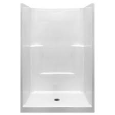 One piece shower stalls lowes. Ella Standard 42 In X 42 In X 80 In 1 Piece Low Threshold Shower Stall In White With Center Drain 4242shcwht The Home Depot