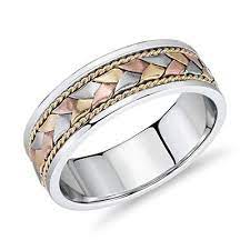 Two Tone Paisley Wedding Ring In Platinum And 18k Rose Gold 7mm Blue Nile Mens Wedding Bands Unique Braided Wedding Band Metal Wedding Bands