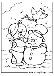 The drawing fest begins quite simply with a classical snow figure with its stick arms and pointy nose, as we have seen so far in pictures and movies. Snowman Coloring Pages Updated 2021