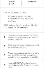 Newsela is a collection of fun engaging articles for reading. Newsela New Menu Items Celebrity Collaborations Boost Mcdonald S U S Sales Need Answer Brainly Com
