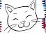 Outline Cat Face Drawing