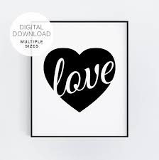 Black And White Signs With Words Love Heart Typography Word Art Black And White Printable Black Heart Digital Download Love Printable Wedding Sign Love Wedding Poster In 2020 Wedding Posters Word Art Wedding Signs