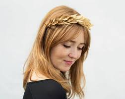 Gold Leaf Headband, Gold Leaf Crown, Laurel Leaf Headpiece, Myrtle Leaf  Garland, Roman, Toga Costume, Greek Wedding, Winter Wedding, Boho