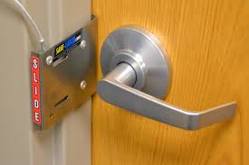 Find the keyhole on the push bar. Safe Latch For Panic Or Crash Bar Doors Safe Latch