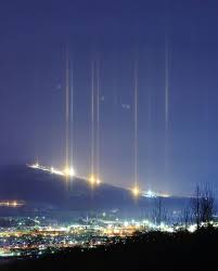 Streaking Light Pillars Illuminate The Night Sky Natural Phenomena Night Skies Photo