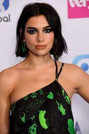 London England March 07 Dua Lipa Wins The Best British Artist And Best Female Awar Short Hair Styles Asymmetrical Haircut Short Hair Styles For Round Faces