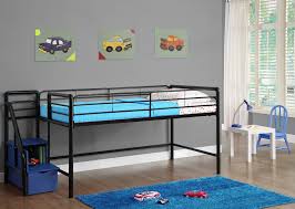 Dorel living twin loft bed milton junior sturdy wood traditional white da8377. Twin Jamie Junior Loft Bed With Storage Steps Black Room Joy Brickseek