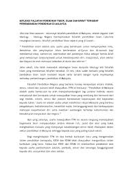 Maybe you would like to learn more about one of these? Implikasi Falsafah Pendidikan Timur Islam Dan Barat Terhadap Perkembangan Pendidikan Di Malaysia
