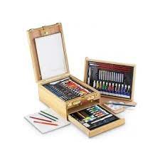 104 Piece Deluxe Easel Artist Art Set Kit W Wood Case Box Amp Craft Supplies Tegn
