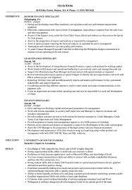 Provided financial services and support for overseas transfers. Finance Specialist Resume Samples Velvet Jobs