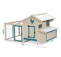 Cesicia 74 in. L Solid Wood White Outdoor Chicken Coop with Waterproof PVC  Roof and Removable Bottom (No Furniture Cover) ktkhxywydyq71