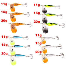 11g 15g 20g Spinner Sinking Metal Fishing Tackle With Vmc Treble Hooks