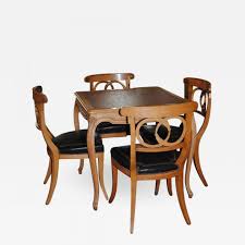 Benches even offer storage for game supplies. Game Chess Table And Set Of Four Italian Klismos Chairs