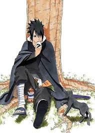 Uchiha Sasuke Onigiri Rice Balls Eating Black Cat Cute Naruto Anime Uchiha Character Design