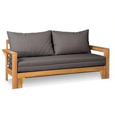 lanterfant bente loungebank teak olie grijs uitschuifbaar tuinbank buitenbanken grijze kussens