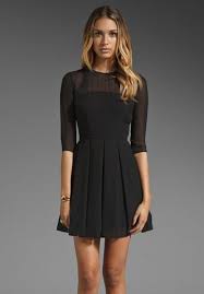 Bb Dakota Rylan Sheer Shell Pleated Dress In Black Revolve Simple Black Dress Dresses Fancy Dresses