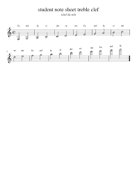 Student Note Sheet Treble Clef Sheet Music For Piano Solo Musescore Com