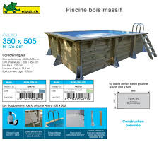 Piscine Bois Azura 350 X 505 H 126 Cm Liner Bleu