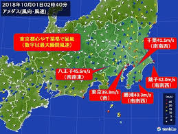千葉県でも暴風 40メートル超 日直予報士 2018年10月01日 日本気象協会 Tenki Jp
