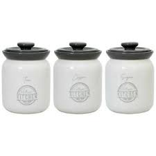 Any style or color of kitchen can be matched. 3x Artisan Kitchen Ceramic Tea Coffee Canister Jar Pots White Grey Storage Ebay