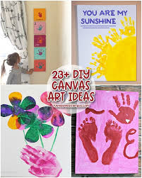 See how i was able to make this creative and fun diy wall art project for just under $40! Diy Canvas Art Ideas For Kids Huge List Fun Handprint Art