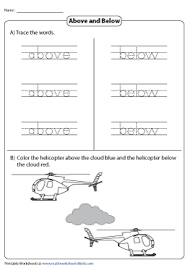Students should read each passage and then answer related questions. Above And Below Worksheets