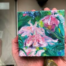 Flowers For Mom My My Clementine Is An Original Oil Painting On Canvas Just 4 X 4 With 1 Original Oil Painting Oil Painting On Canvas Flowers For Mom