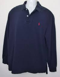 Black And Blue Polo Ralph Lauren Shirt Men S Ralph Lauren Long Sleeve Navy Blue Polo Size Xl Red Horse Pony Ralphlauren Polorugby Ralph Lauren Long Sleeve Ralph Lauren Men Mens Outfits