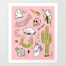 Handpoke tattoo flash 2 ✨ #mediocrux. American Traditional Art Prints For Any Decor Style Society6