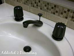 Very little stands out in this vanilla bathroom. Painted Bathroom Faucets Shower Enclosure Addicted 2 Decorating