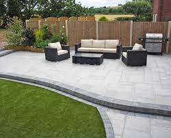 Stone patio is absolutely fashion in which gives a new dimension to the house. Stunning Modern Patio Birch Granite Paving Contemporary Landscapinggarden Patio Garden Design Back Garden Design Garden Patio Decor