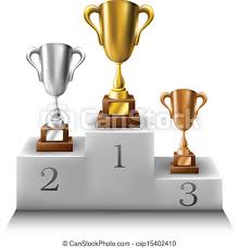 High quality winners' podium with interlocking, stackable pedestals. Trophy Set On Winners Podium Gold Silver And Bronze Trophy Set On Winners Podium Canstock