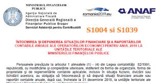 Mfinante.ro termen de depunere bilant pentru 2018. Ce EntitÄÈi Depun Raportare ContabilÄ AnualÄ Cod S1004 Sau SituaÈii Financiare Anuale Cod S1039 Oficial Cabinetexpert Ro Blog Contabilitate