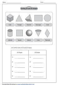 Solid 3d Shapes Worksheets