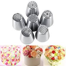 Walfront Russian Piping Tips Set 6pcs Set Cake Decorating Supplies Tips Kits Stainless Steel Baking Supplies Icing Tips For Cupcake Cookies Cake Walmart Com Piping Icing Icing Piping Nozzles Piping Tips