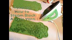 Steam blocking works beautifully for scarves if the stitch definition is not complicated. Tutorial How To Steam Block Acrylic Yarn Youtube