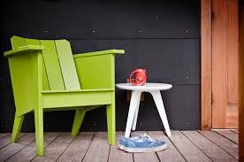 Reclined seat and back for comfort, wide armrests. Modern Adirondack Chairs Gardenista