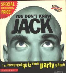 Take our trivia quiz about 90's movies, music, fashion, fun facts, tv shows, cartoons and food. You Don T Know Jack 1995 Video Game Wikipedia