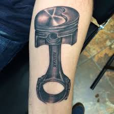 Black And Grey Piston Tattoo Piston Tattoo Mechanic Tattoo Engine Tattoo