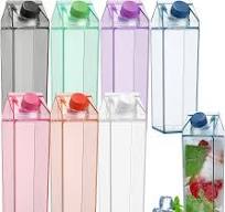 Bokon 8 Pcs Colorful Plastic Milk Carton Water Bottles,17 oz Portable Cute  Milk Jug Leakproof Square Tea Jug Juice Reusable Bottle for Adults Outdoor  ...