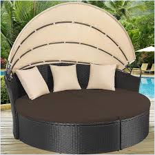 Amazon.com: FSJITF Outdoor Round daybed Cushion Cover, 66 Weatherproof and  Fade Resistant, 4 in 1 Patio Sun Bed Cushion Cover, ONLY Cover [Filling  Foam and Pillow Not Included](Black Gray) : Patio, Lawn