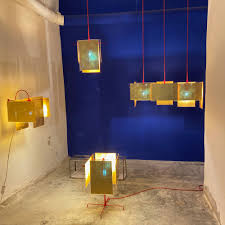 Ingo Maurer Stehleuchte 24 Karat Blau Floor Goldenes Licht 86668