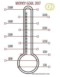 a free printable thermometer chart to help reach your money