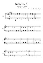 Waltz No 2 By Shostakovich Sheet Music For Piano Musescore Piano Sheet Music Waltz Piano Songs