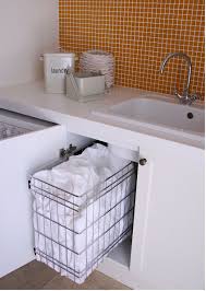 Stainless Steel Basket For Laundry Cabinets Pull Out Capability Enabling Easy Access To Its Conten Laundry Cabinets Laundry Storage Kitchen Storage Solutions