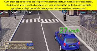 H) la trecerile pentru pietoni nesemaforizate, semnalizate prin indicatoare si marcaje, cand drumul public are cel mult o banda pe sens, iar pietonii aflati (2) in cazul vehiculelor de aceeasi categorie, obligatia de a efectua o manevra de mers inapoi revine conducatorului care urca, cu exceptia cazului. Chestionare Auto La Trecerile Pentru Pietoni Nesemaforizate Semnalizate CorespunzÄƒtor Cand Drumul Are Cel Mult O BandÄƒ Pe Sens Iar Pietonii AflaÅ£i Pe Trotuar In Imediata Apropiere A PÄƒrÅ£ii Carosabile IntenÅ£ioneazÄƒ SÄƒ Se