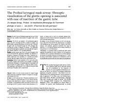 Il s agit le plus souvent de musiques… … wikipédia en français. Pdf The Proseal Laryngeal Mask Airway Fibreoptic Visualization Of The Glottic Opening Is Associated With Ease Of Insertion Of The Gastric Tube Serena Antonelli Academia Edu