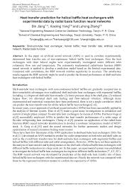 Heat exchangers are also classified by their function in a particular system. Heat Transfer Prediction For Helical Baffle Heat Exchangers With Experimental Data By Radial Basis Function Neural Networks Scientific Net